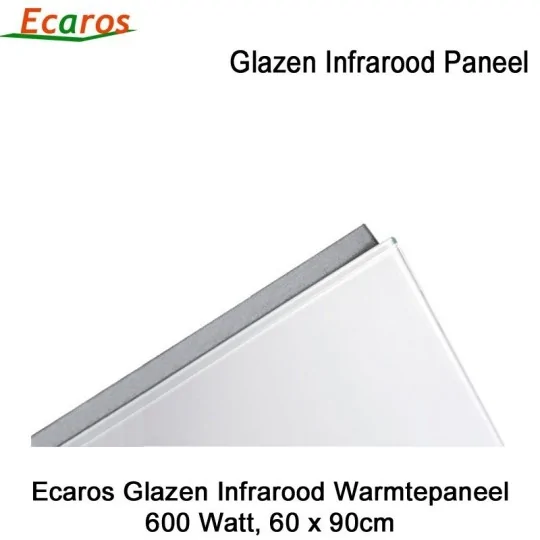 Ecaros Glazen infrarood paneel 600 Watt wit glans 60 x 90 cm|Luchtreinigeronline