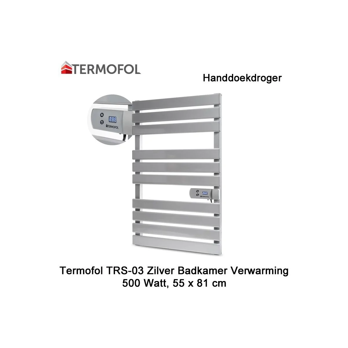 Termofol TRS-03 zilver handdoekdroger 500 Watt|Luchtreinigeronline