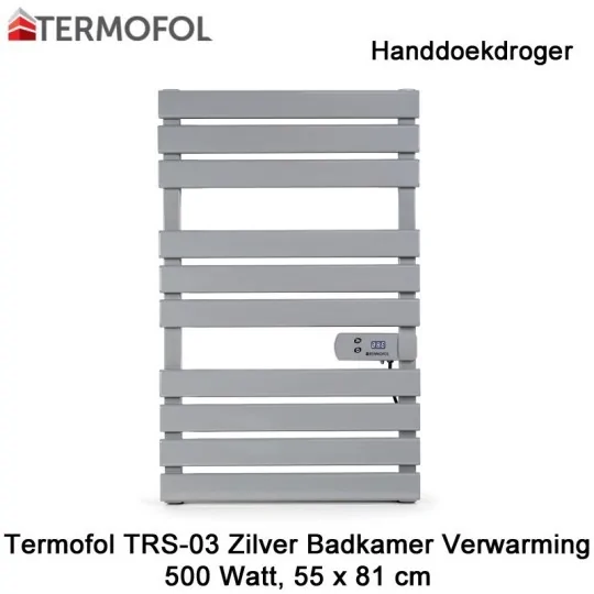 Termofol TRS-03 zilver handdoekdroger 500 Watt|Luchtreinigeronline