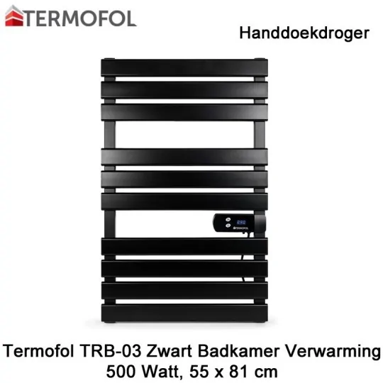 Termofol TRB-03 zwart handdoekdroger 500 Watt|Luchtreinigeronline