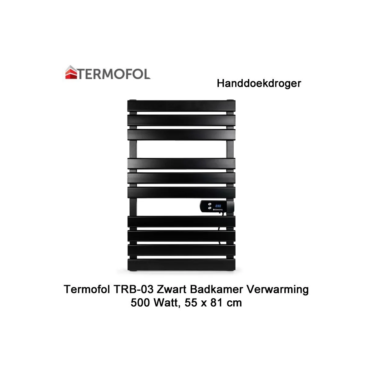 Termofol TRB-03 zwart handdoekdroger 500 Watt|Luchtreinigeronline