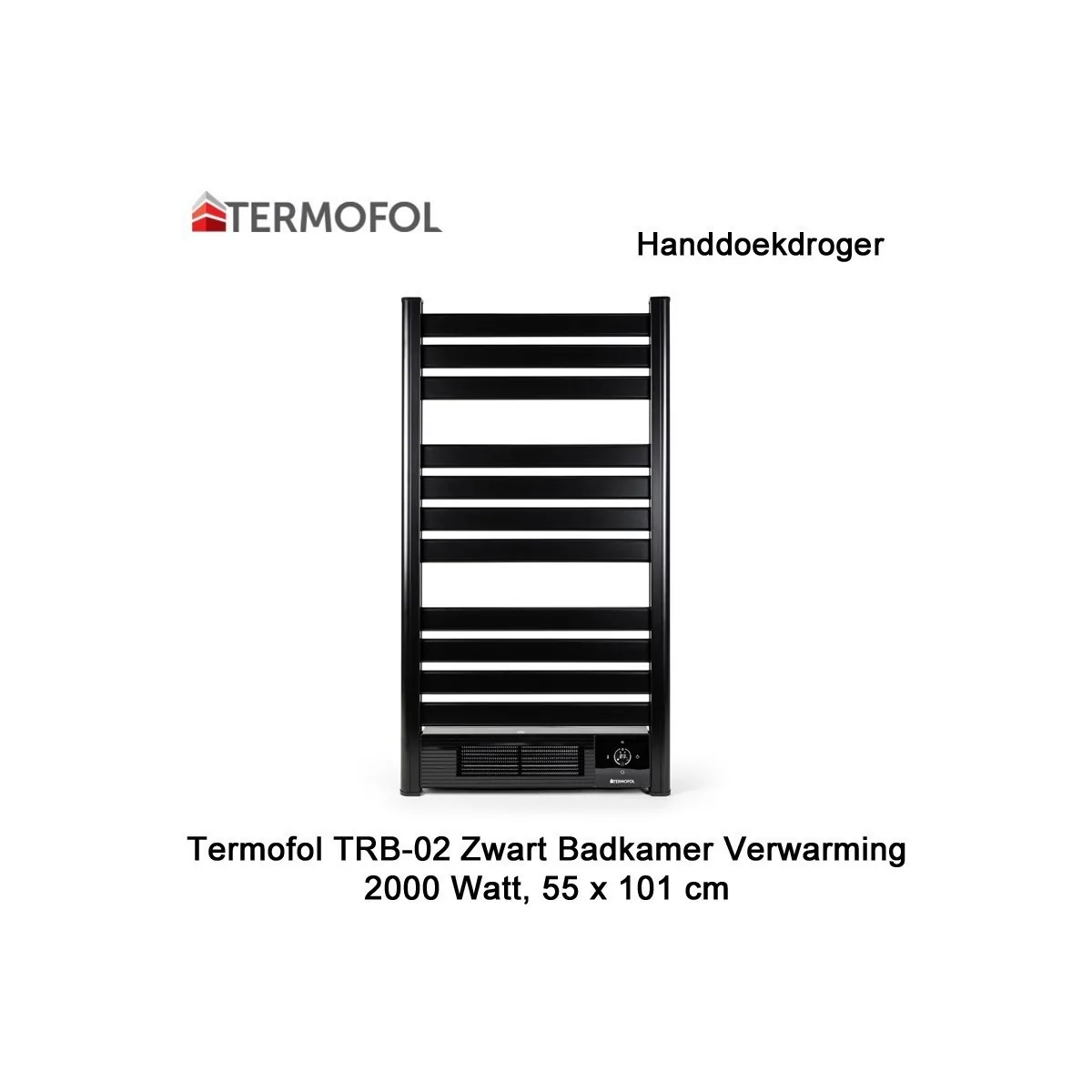 Termofol TRB-02 zwart handdoekdroger 2000 Watt|Luchtreinigeronline