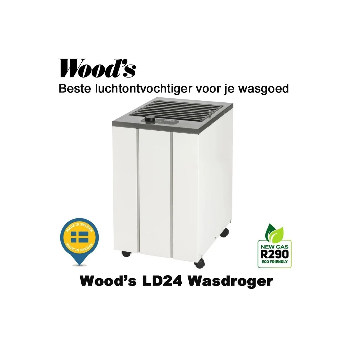 Woods LD24 Wasdroger & Luchtontvochtiger tot 80 m²|Luchtreinigeronline