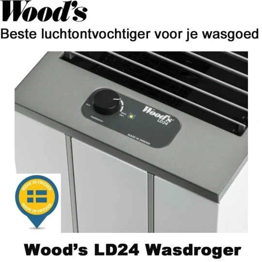 Woods LD24 Wasdroger & Luchtontvochtiger tot 80 m²|Luchtreinigeronline