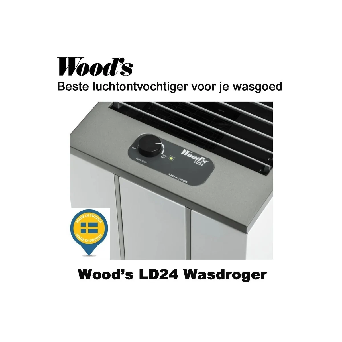 Woods LD24 Wasdroger & Luchtontvochtiger tot 80 m²|Luchtreinigeronline