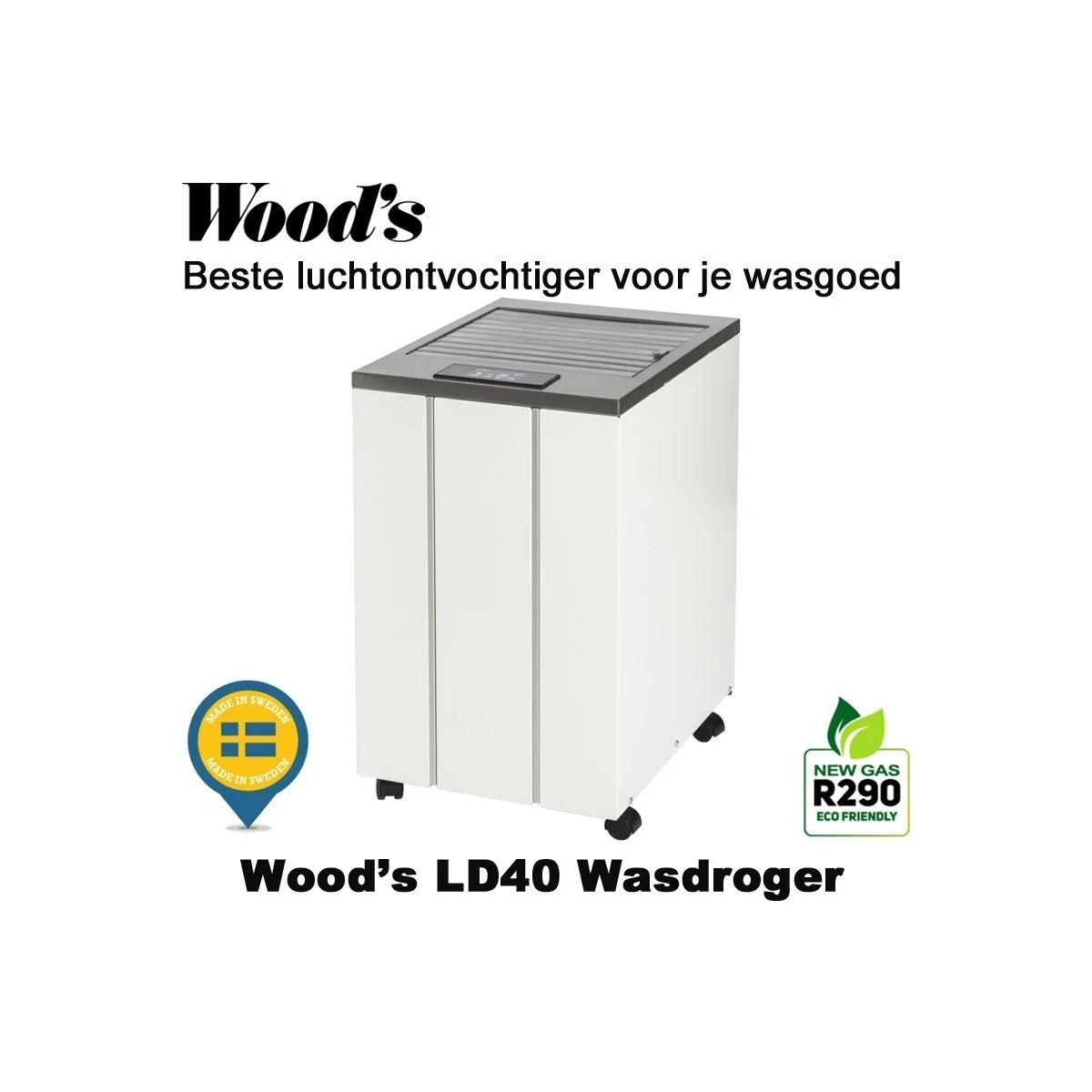 Woods LD40 Wasdroger & Luchtontvochtiger tot 100 m²|Luchtreinigeronline