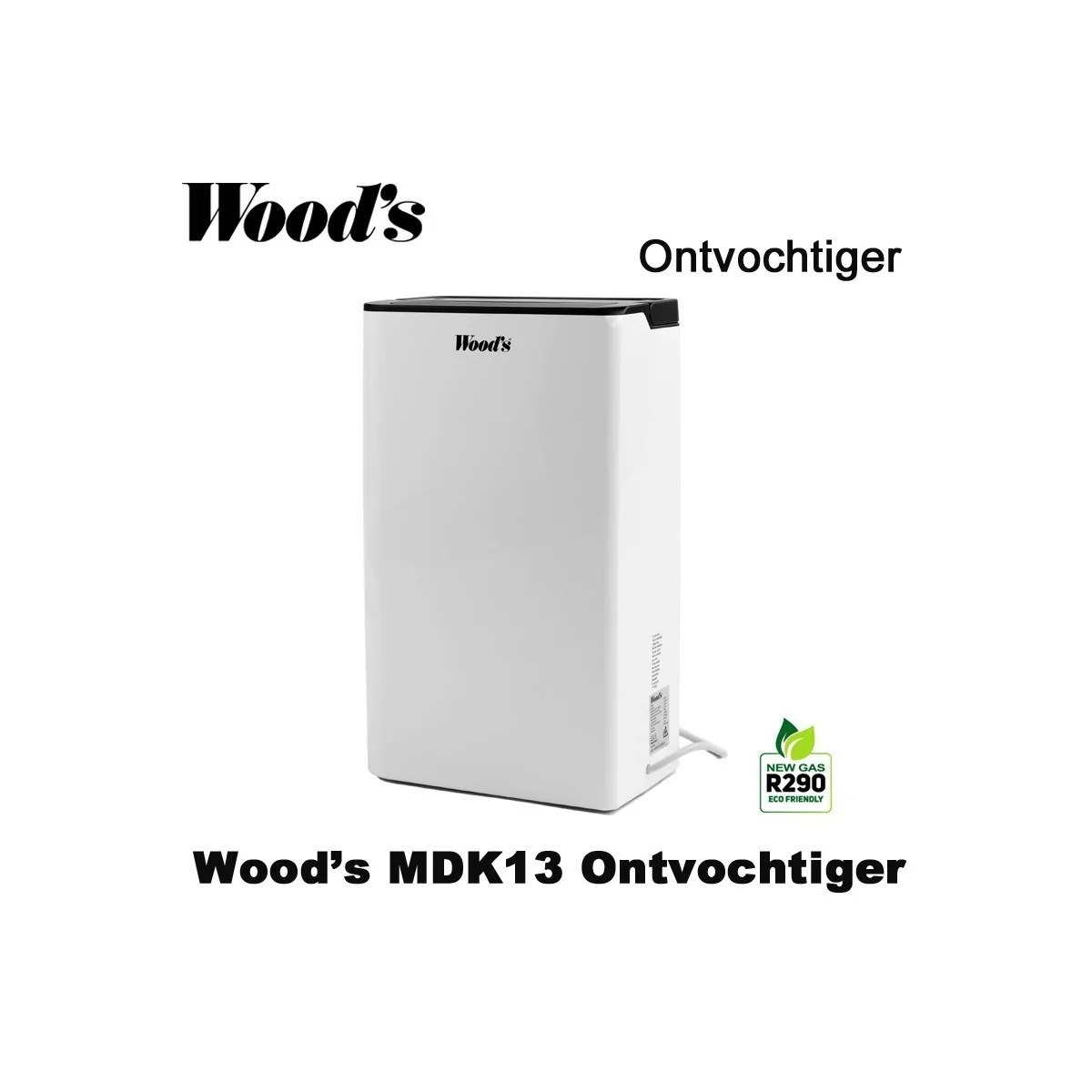 Woods MDK13 portable luchtontvochtiger, tot 65 m²|Luchtreinigeronline