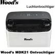Woods MDK21 Luchtontvochtiger, tot 80 m²|Luchtreinigeronline