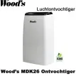 Woods MDK26 Luchtontvochtiger, tot 120 m²|Luchtreinigeronline