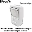 Woods AD20 ontvochtiger en luchtreiniger in één, tot 100m²|Luchtreinigeronline