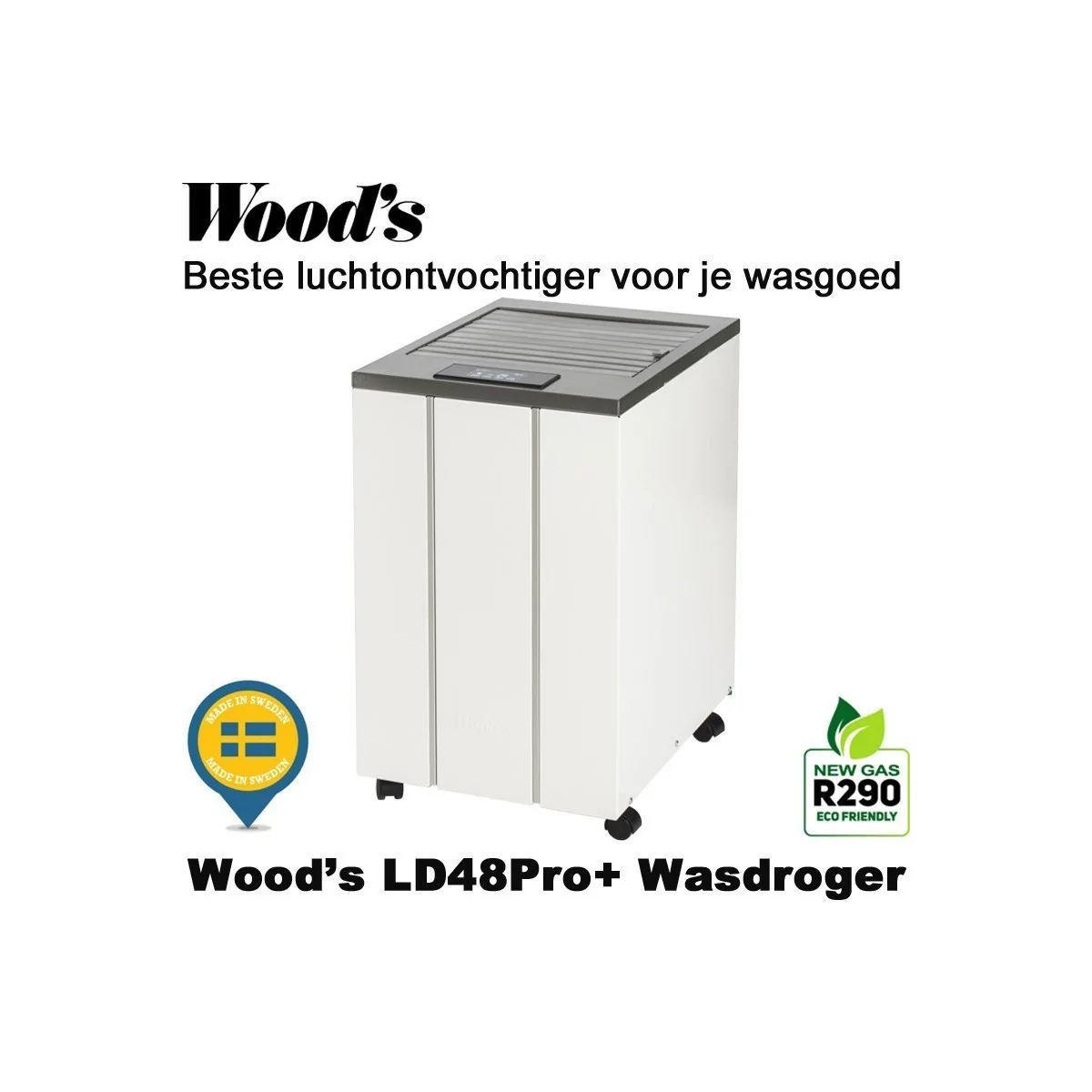 Woods LD48Pro+ Wasdroger & Luchtontvochtiger tot 195 m²|Luchtreinigeronline