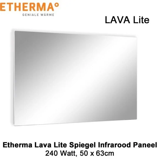 Etherma Lava Lite spiegel infrarood paneel, 240 Watt, 50 x 63 cm Etherma Lava Lite spiegel infrarood paneel, 240 Watt, 50 x 63 cm