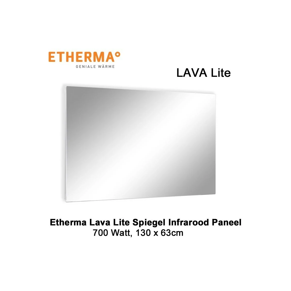 Etherma Lava Lite spiegel infrarood paneel, 700 Watt, 130 x 63 cm|Luchtreinigeronline