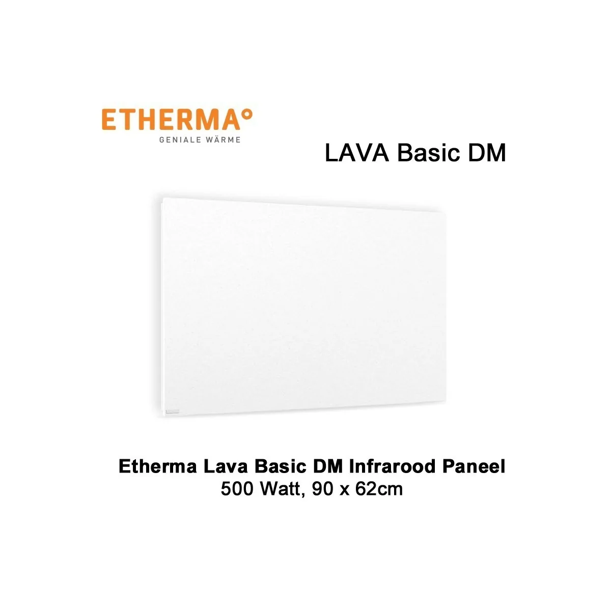 Etherma Lava Design Basic DM infrarood paneel 500 Watt 90 x 62 cm, outlet product|Luchtreinigeronline