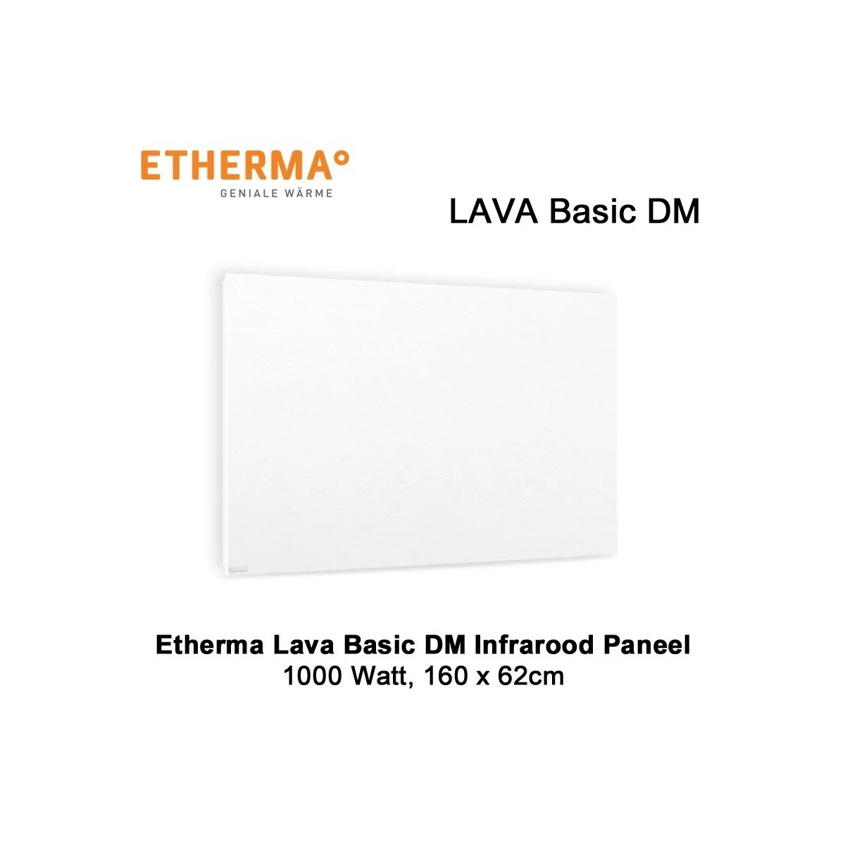 Etherma Lava Design Basic DM infrarood paneel 1000 Watt 160 x 62 cm|Luchtreinigeronline