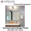Herschel Inspire spiegel infrarood paneel 250 Watt, 60 x 30 cm|Luchtreinigeronline