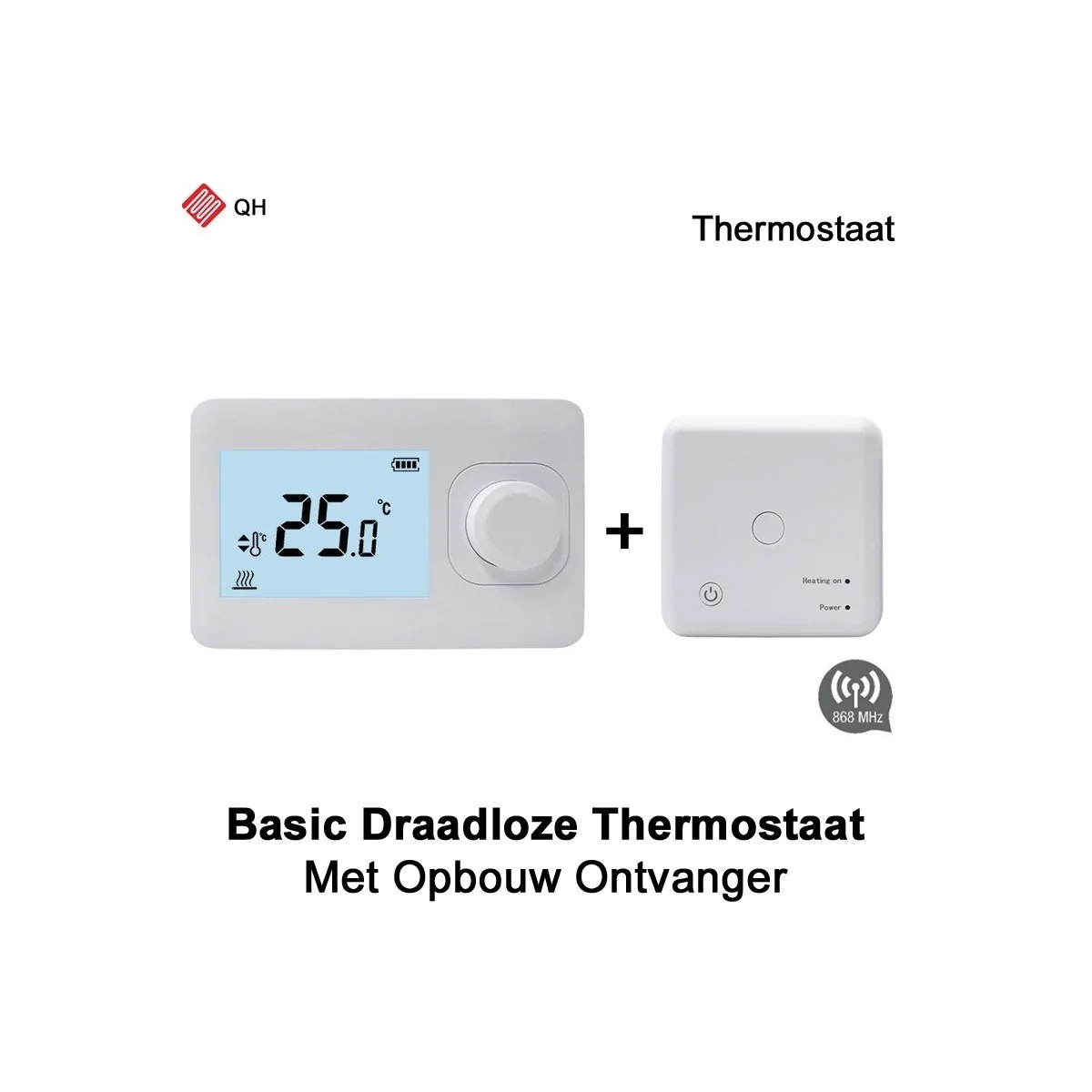QH Basic eenvoudige draadloze thermostaat incl. ontvanger|Luchtreinigeronline