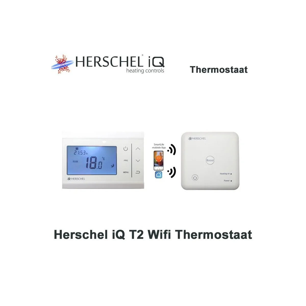 Herschel iQ T-T2 WiFi thermostaat met R2 ontvanger