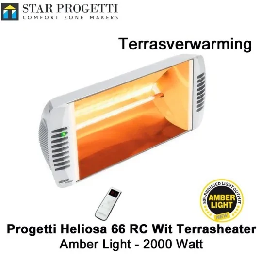 Progetti Heliosa 66 RC Wit Amberlight terrasverwarmer 2000Watt|Luchtreinigeronline