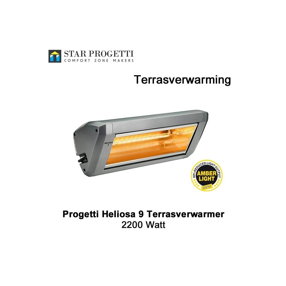 Progetti Heliosa 9 Antraciet Amberlight terrasverwarmer 2200Watt|Luchtreinigeronline