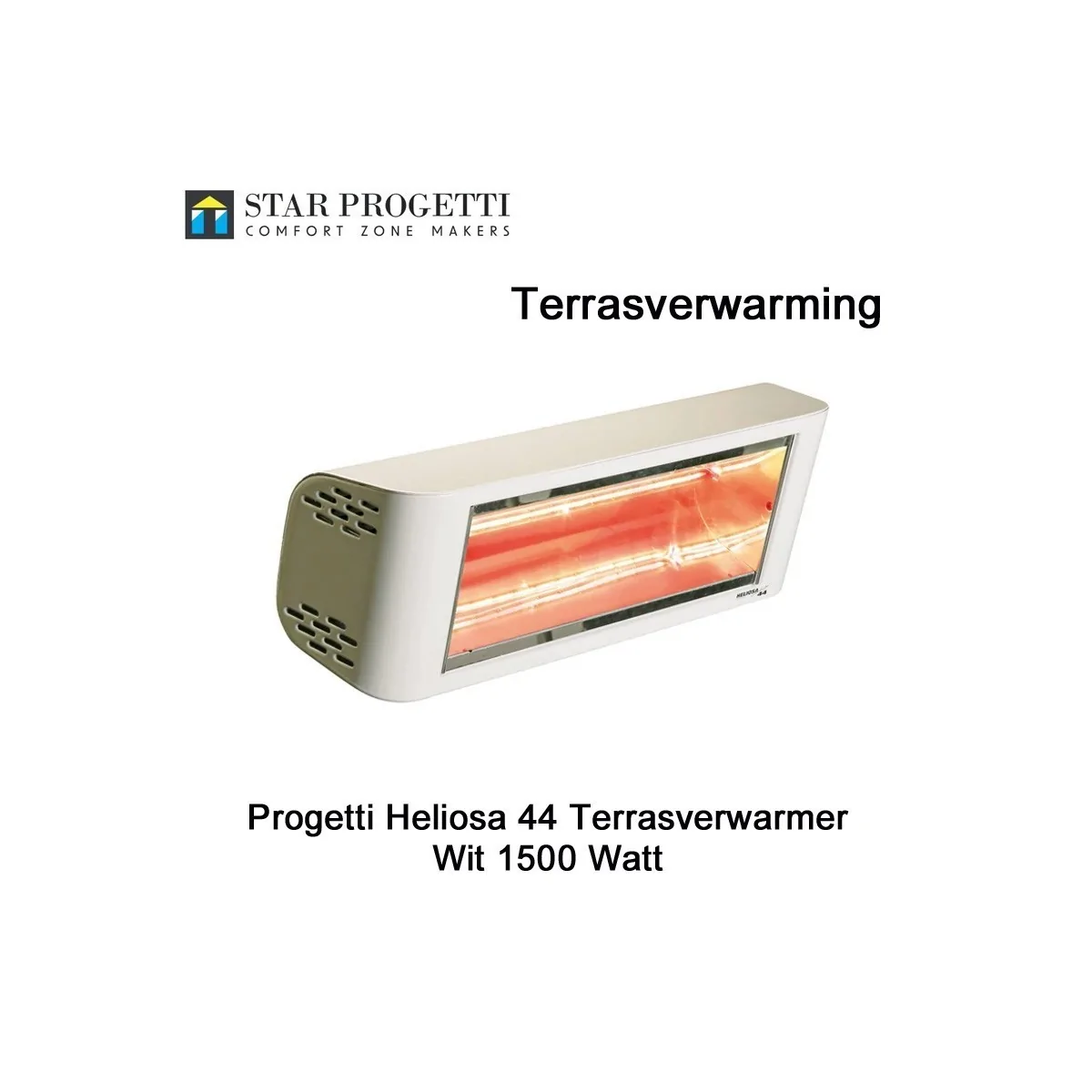 Progetti Heliosa 44 Wit hoge capaciteit terrasverwarmer 1500Watt|Luchtreinigeronline
