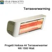 Progetti Heliosa 44 Wit hoge capaciteit terrasverwarmer 1500Watt|Luchtreinigeronline