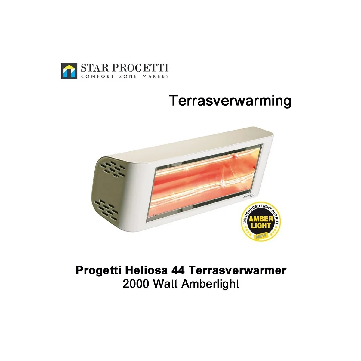 Progetti Heliosa 44 Wit Amberlight terrasverwarmer 2000Watt|Luchtreinigeronline