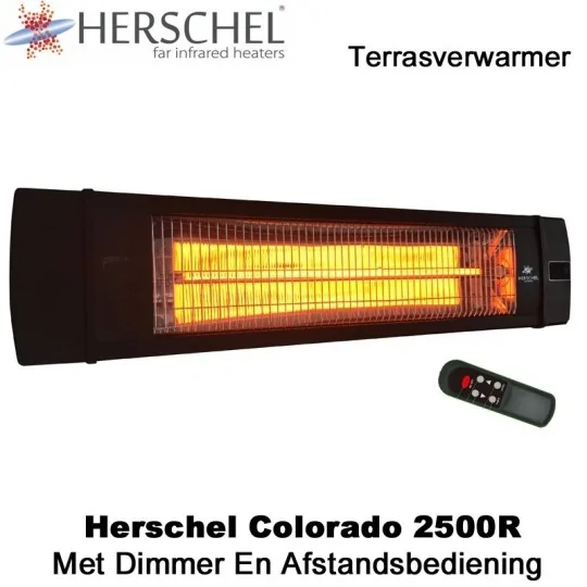 Herschel Colorado 2500R terrasverwarmer met dimmer en afstandsbediening 2500 Watt|Luchtreinigeronline