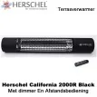 Herschel California 2000R terrasverwarmer zwart met dimmer en afstandsbediening 2000 Watt|Luchtreinigeronline
