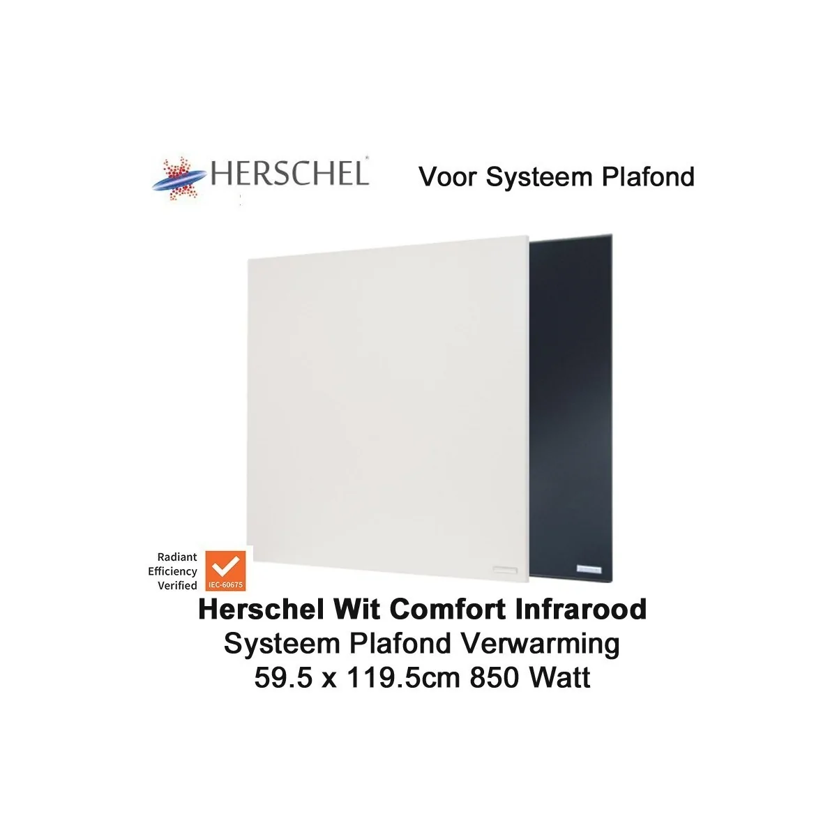 Herschel Comfort 850 Watt infrarood paneel wit voor systeemplafond 119.5 x 59.5 cm|Luchtreinigeronline