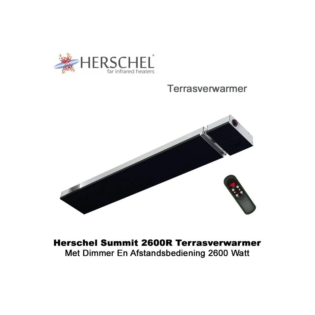 Herschel Summit 2600R terrasverwarmer met dimmer en afstandsbediening 2600 Watt|Luchtreinigeronline