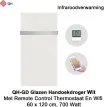 QH-GD Wit glazen infraroodpaneel Wifi 700 Watt, 60 x 120 cm, met 1 handdoekbeugel|Luchtreinigeronline