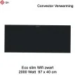 QH Eco Slim Convector Verwarming zwart Wifi, 2000 Watt|Luchtreinigeronline