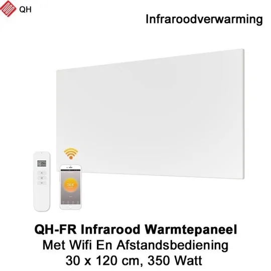 QH-FR Infrarood paneel 350W met Wifi en afstandsbediening, 30 x 120 cm|Luchtreinigeronline
