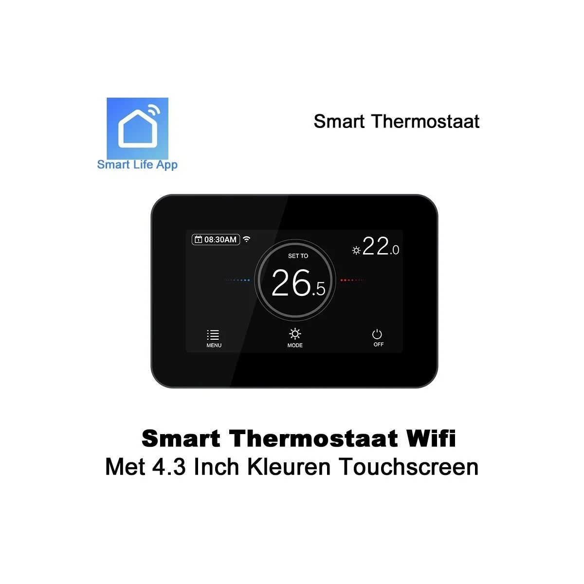 Smart thermostaat met touchscreen, programmeerbare WiFi, inbouw|Luchtreinigeronline