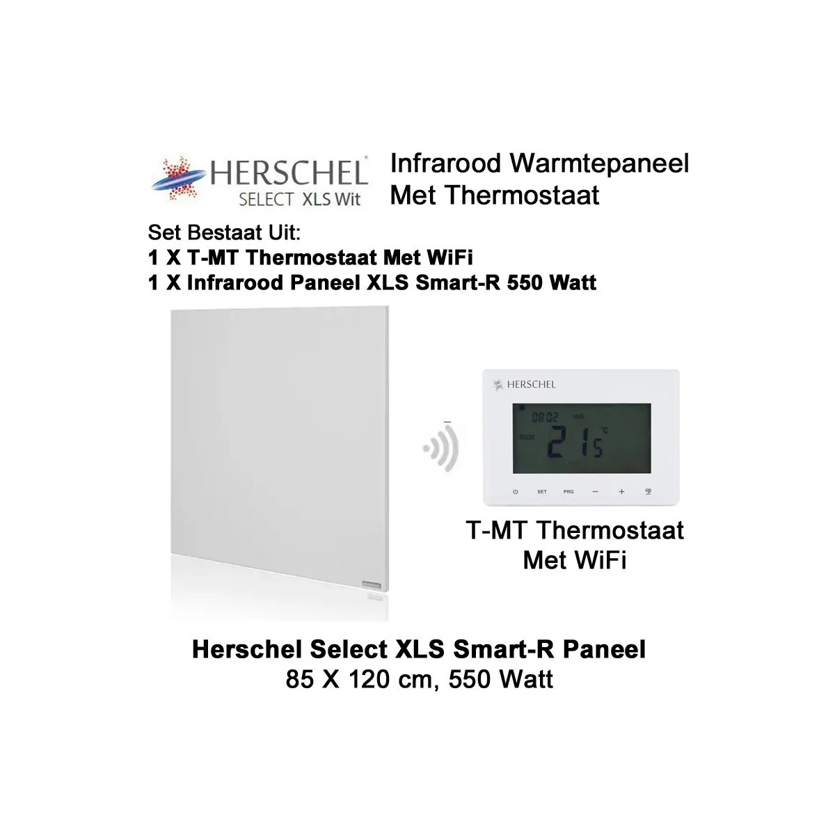 Herschel Select XLS Infrarood Paneel met WiFi thermostaat, 550 Watt, 60 x 85 cm|Luchtreinigeronline