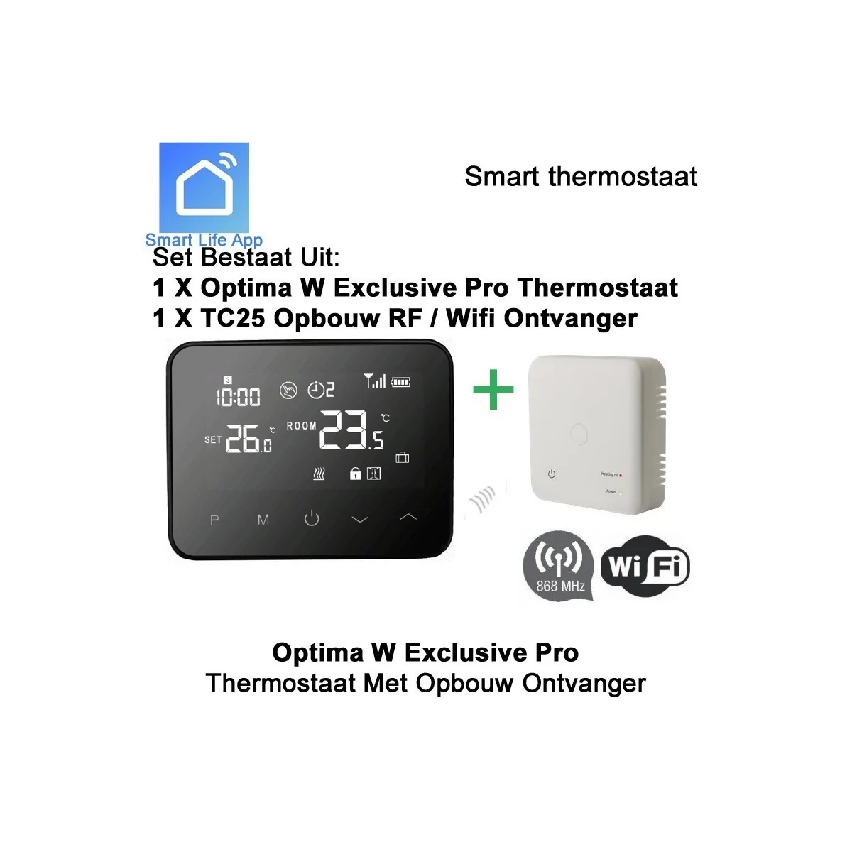 Optima W Exclusive Pro draadloze thermostaat met WiFi ontvanger