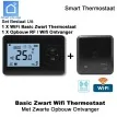 Basic zwart draadloze thermostaat met Wifi ontvanger|Luchtreinigeronline