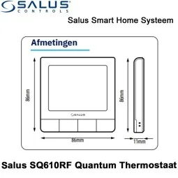 Salus Starterset UGE600 Home Gateway Met SQ610RF Quantum Thermostaat en SR600 of SPE600 Ontvanger