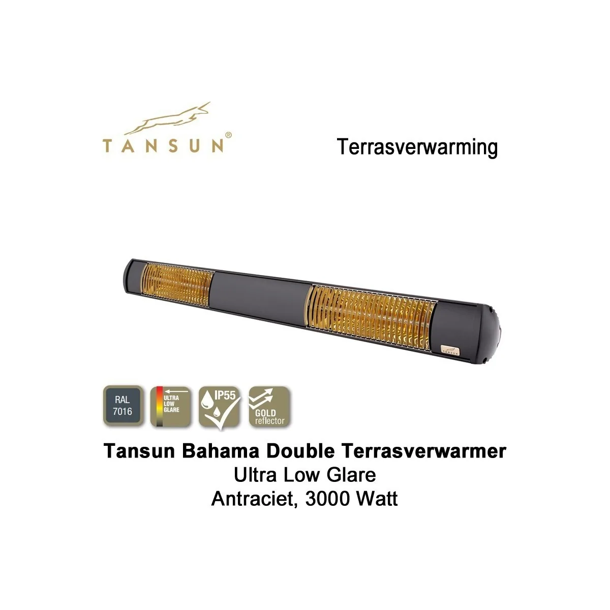 Tansun Bahama Double Ultra Low Glare 3000 watt Terrasverwarmer|Luchtreinigeronline