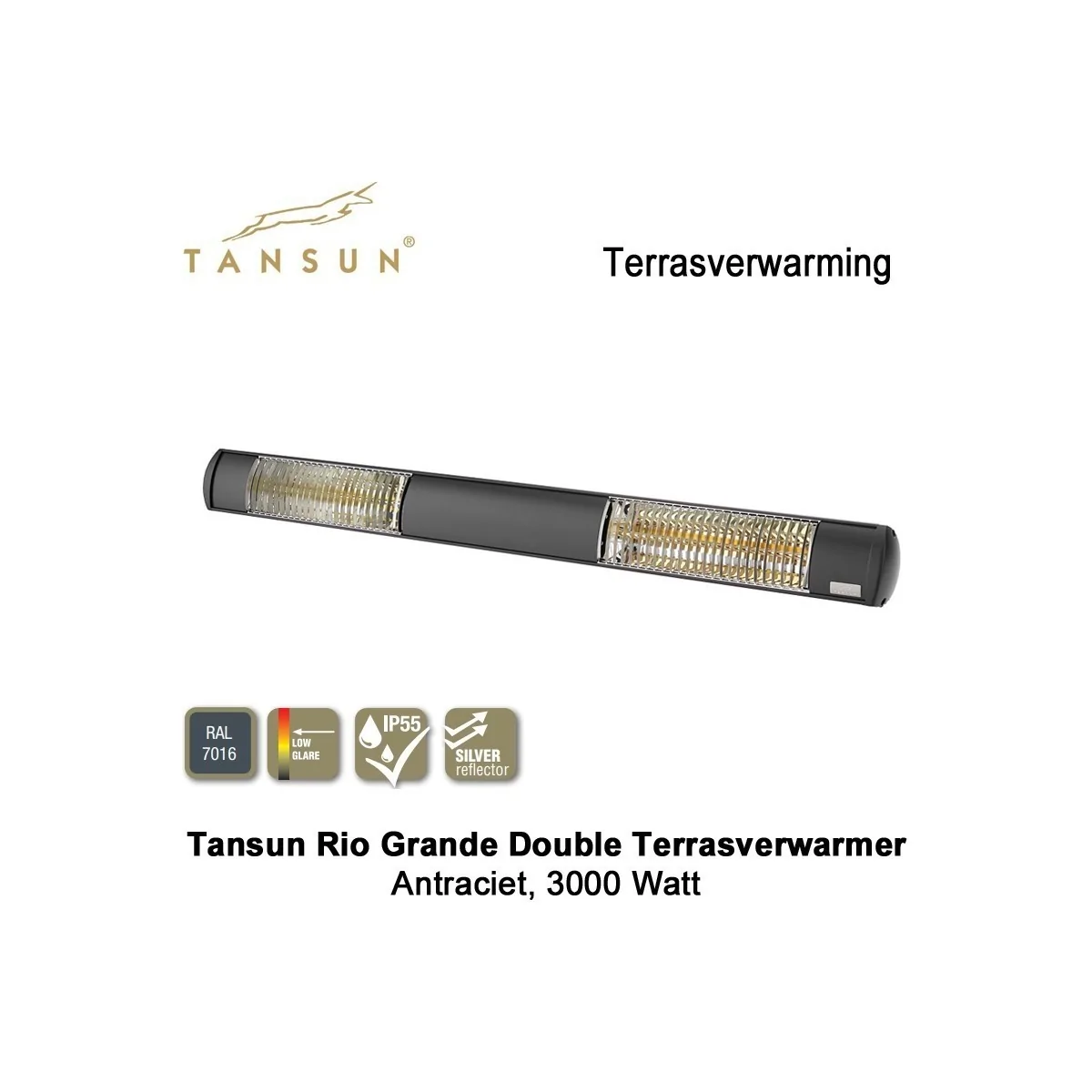 Tansun Rio Grande Double Terrasverwarmer 3000 Watt|Luchtreinigeronline