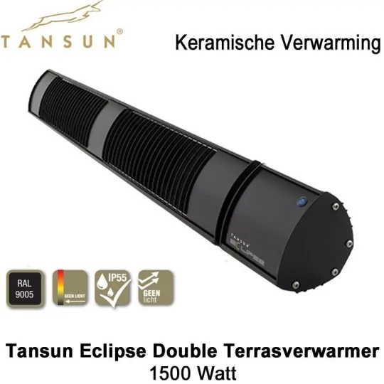 Tansun Eclipse Double 1500 watt Keramische Terrasverwarmer|Luchtreinigeronline