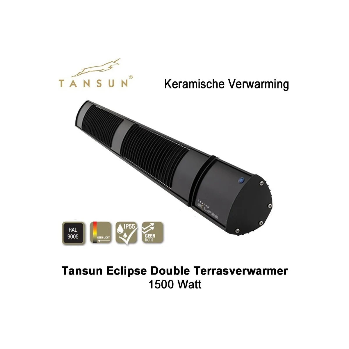 Tansun Eclipse Double 1500 watt Keramische Terrasverwarmer|Luchtreinigeronline