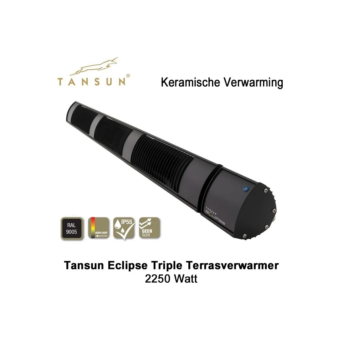Tansun Eclipse Triple 2250 watt Keramische Terrasverwarmer|Luchtreinigeronline