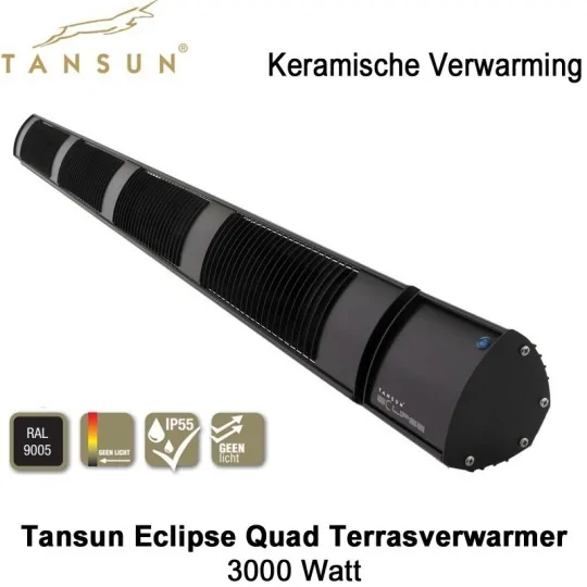 Tansun Eclipse Quad 3000 watt Keramische Terrasverwarmer|Luchtreinigeronline