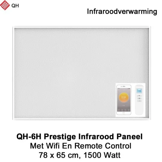 QH-6H Prestige 1500 Watt infraroodpaneel 78 x 64 cm met Wifi thermostaat|Luchtreinigeronline