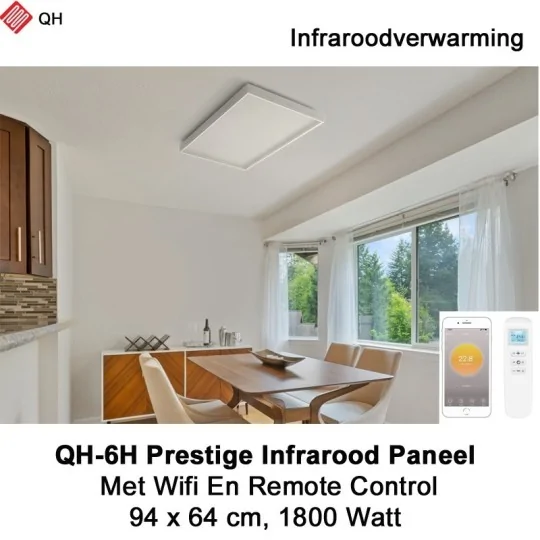 QH-6H Prestige 1800 Watt Infrarood paneel 94 x 64 cm met Wifi thermostaat|Luchtreinigeronline