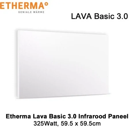 Etherma Lava Basic 3.0 infrarood paneel 325 Watt 59,5 x 59,5 cm