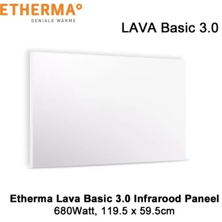 Etherma Lava Basic 3.0 infrarood paneel 680 Watt 120 x 60 cm