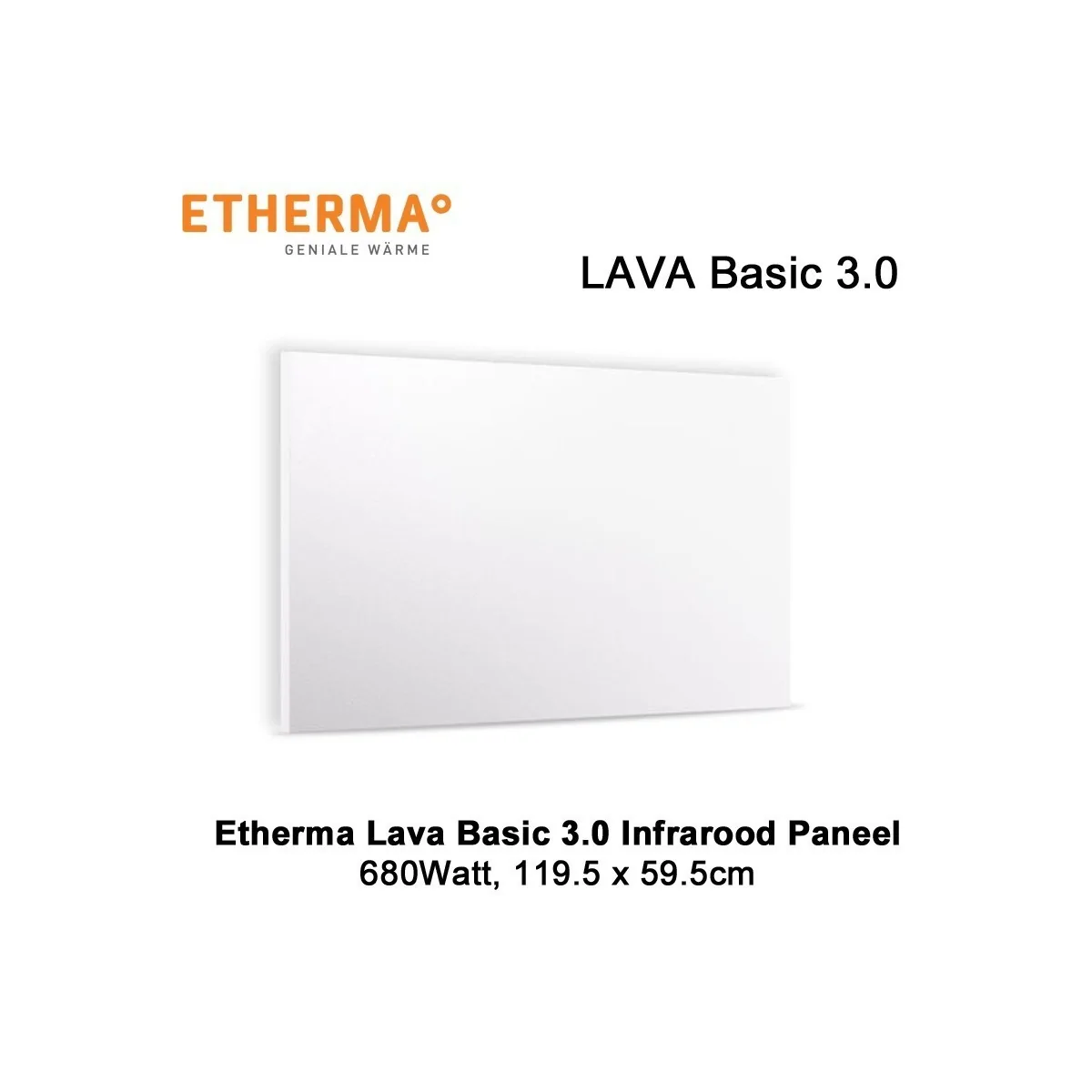 Etherma Lava Basic 3.0 infrarood paneel 680 Watt 120 x 60 cm|Luchtreinigeronline
